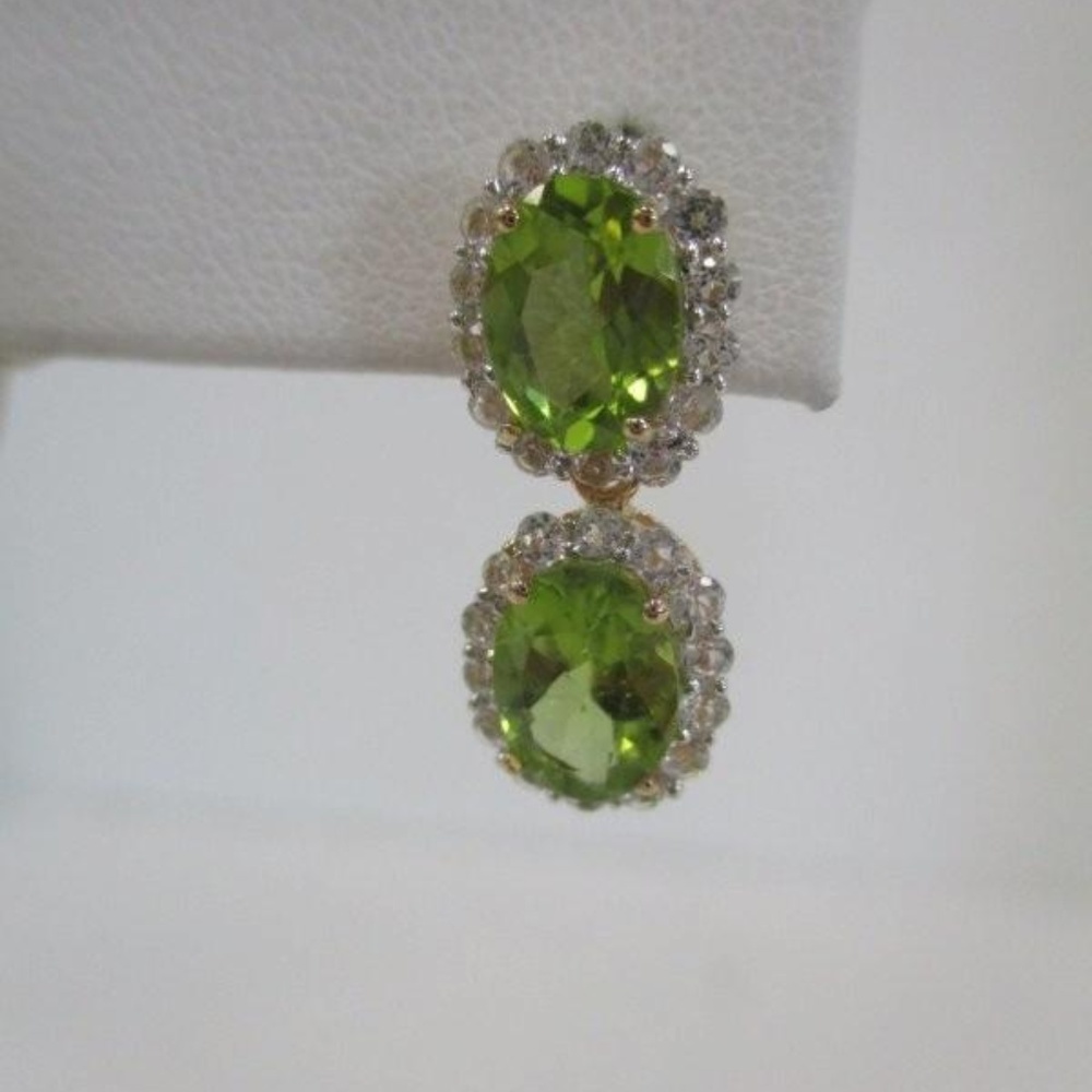 Peridot & White Topaz Earrings with Appraisal